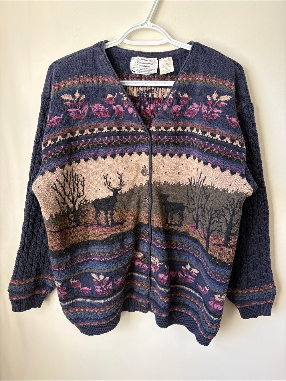 Northern Reflections Woodland Deer Button-Up Cardigan